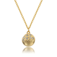 925 Sterling Silver Hammered CZ Necklace