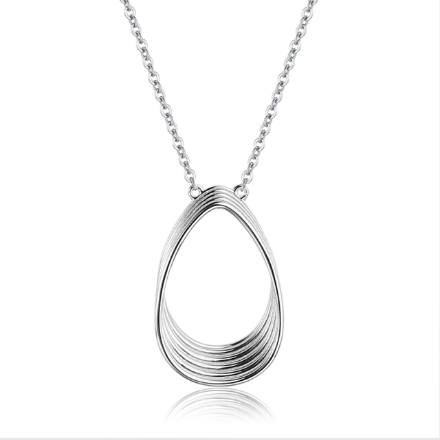 925 Sterling Silver Stacking Lines Pendant Necklace