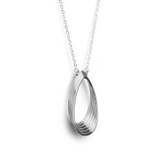 925 Sterling Silver Stacking Lines Pendant Necklace