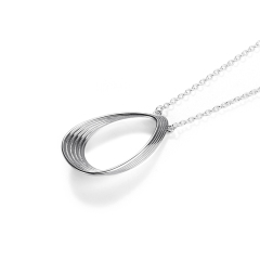 925 Sterling Silver Stacking Lines Pendant Necklace