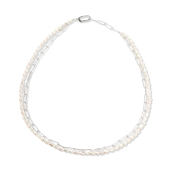 925 Sterling Silver Pearl Necklace