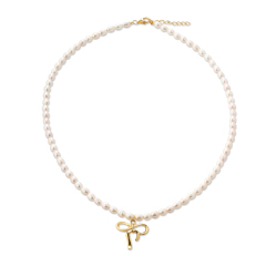 925 Sterling Silver Fashion Butterfly Pearl Necklace