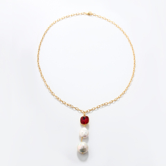 925 Sterling Silver Crystal Baroque Pearl Necklace