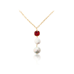 925 Sterling Silver Crystal Baroque Pearl Necklace