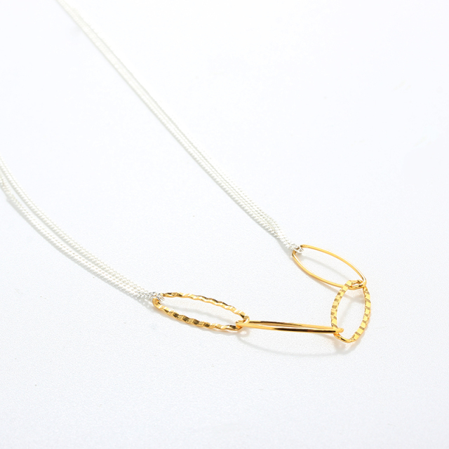 Two Tones Color 925 Sterling Silver Necklace