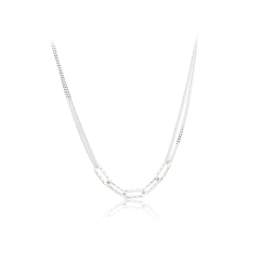Two Tones Color 925 Sterling Silver Necklace