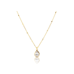 925 Sterling Silver Pear CZ Necklace