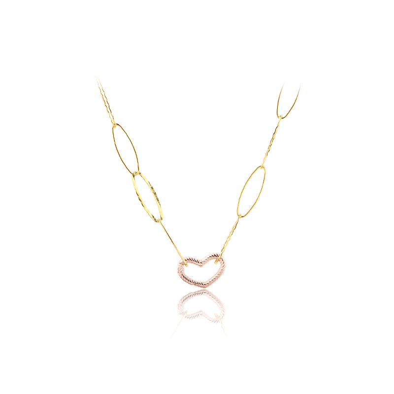 925 Sterling Silver Unusual Heart Clasp Fancy Chain Necklace