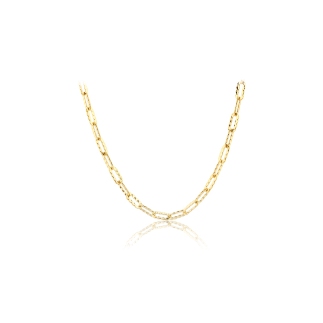 925 Sterling Silver Hammer Paperclip Chain Necklace