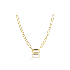 925 Sterling Silver Unique Long Cable Paperclip Chain Necklace