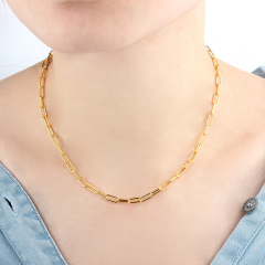 925 Sterling Silver Unique Long Cable Paperclip Chain Necklace