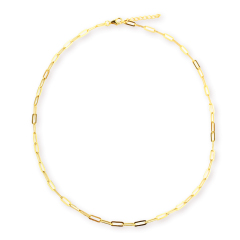 925 Sterling Silver Shiny Flat Link Paperclip Chain Necklace