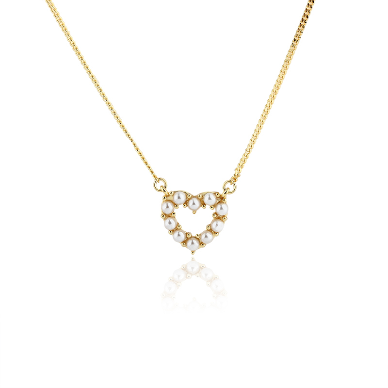 925 Sterling Silver Pearl Heart Necklace