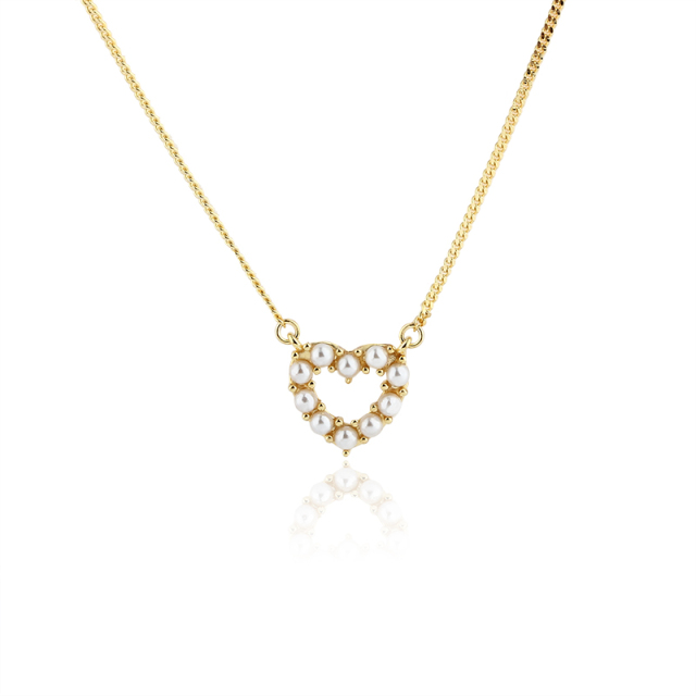 925 Sterling Silver Pearl Heart Necklace