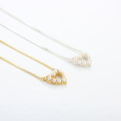 925 Sterling Silver Pearl Heart Necklace