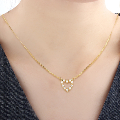 925 Sterling Silver Pearl Heart Necklace