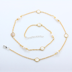 925 Sterling Silver Round Mother Pearl Necklace