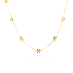 925 Silver Fancy Flower Necklace