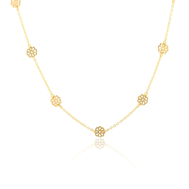 925 Silver Fancy Flower Necklace