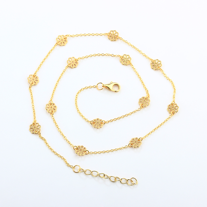 925 Silver Fancy Flower Necklace