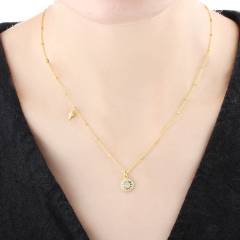 925 Sterling Silver Star And Sun Necklace