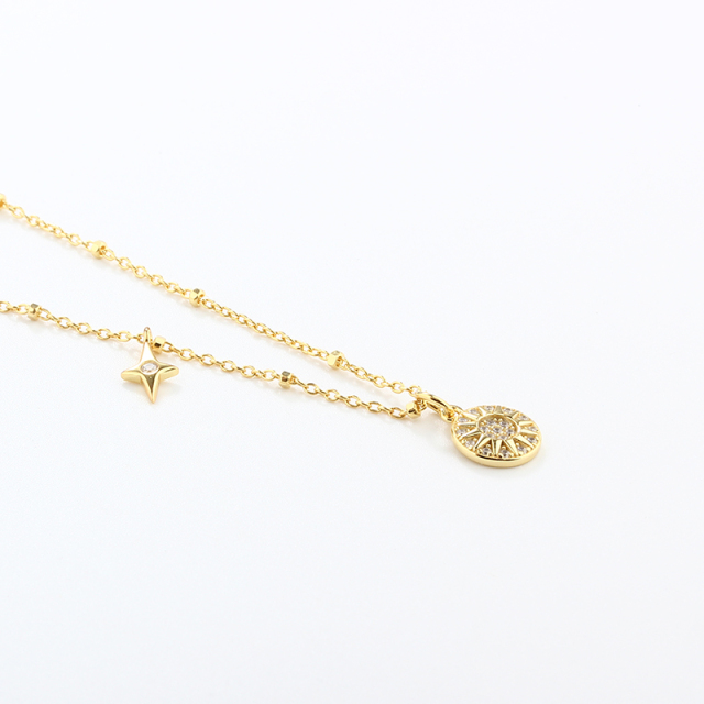 925 Sterling Silver Star And Sun Necklace