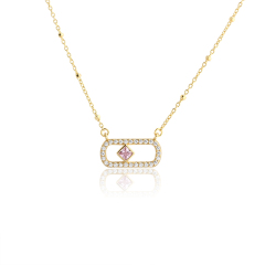 925 Sterling Silver Square CZ Necklace