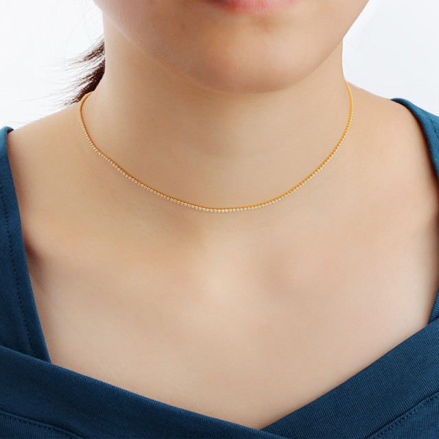 925 Sterling Silver Classic Tennis Chain Necklace