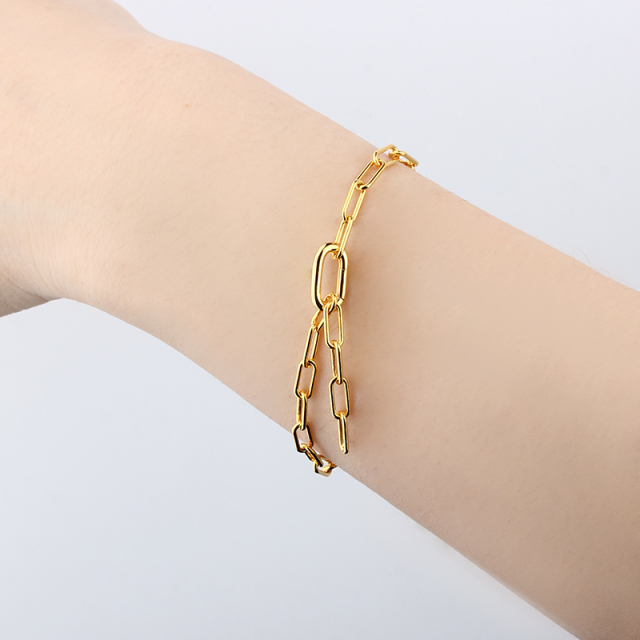 925 Sterling Silver Paperclip Chain Bracelet