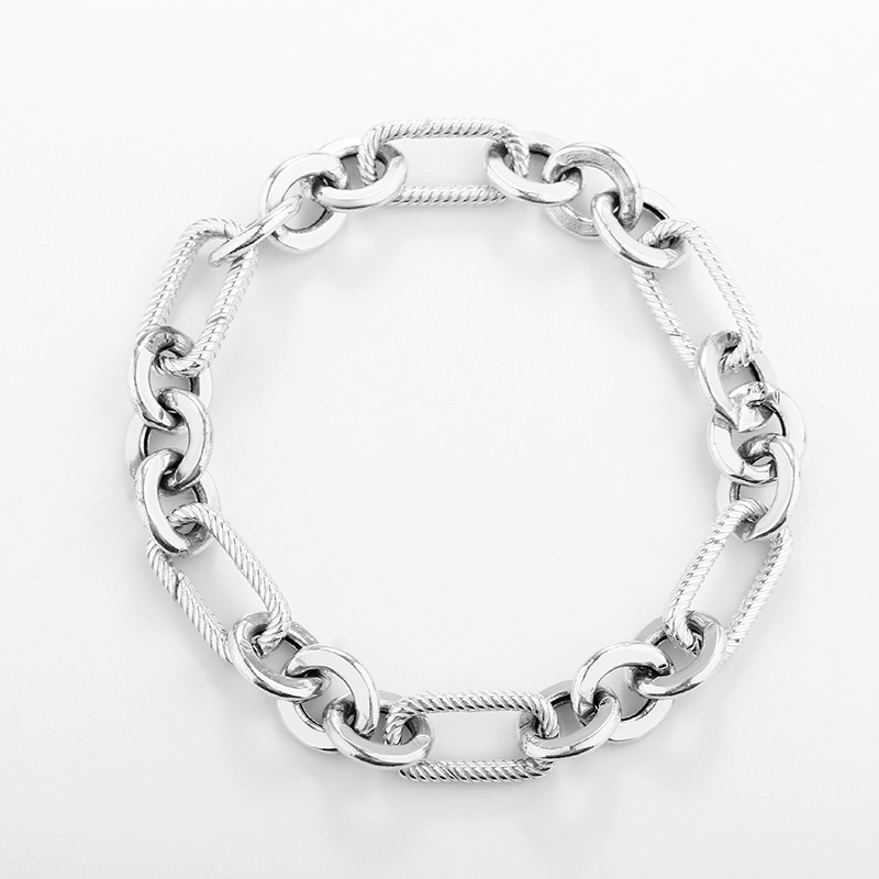 925 Sterling Silver Heavy Long Link Bracelet