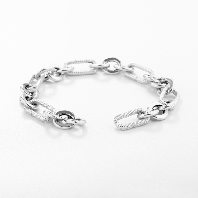 925 Sterling Silver Heavy Long Link Bracelet