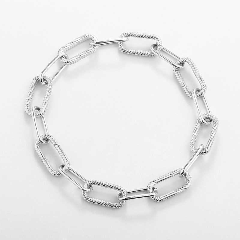 925 Sterling Silver Heavy Long Link Bracelet