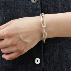 925 Sterling Silver Heavy Long Link Bracelet