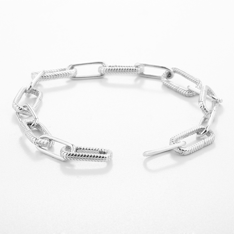 925 Sterling Silver Heavy Long Link Bracelet