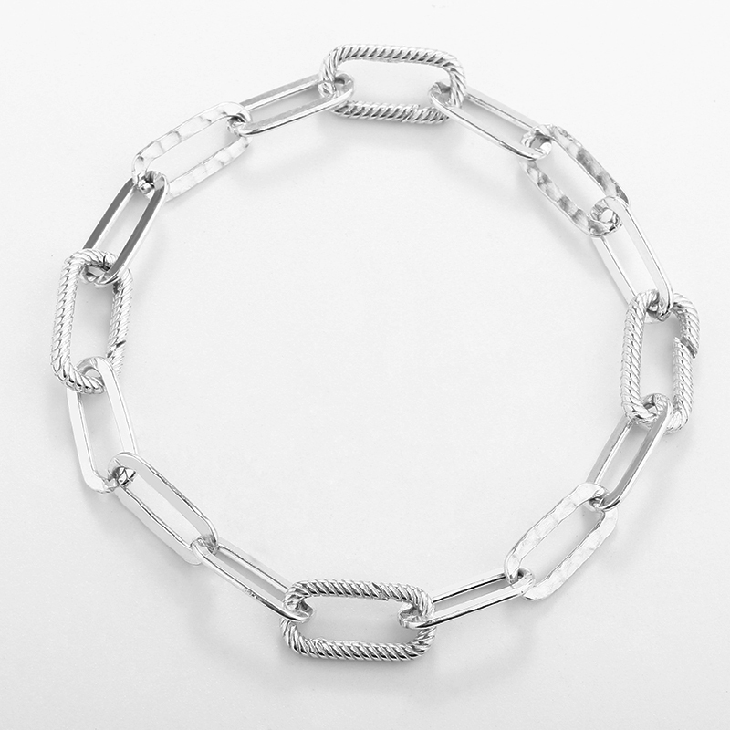 925 Sterling Silver Heavy Long Link Bracelet