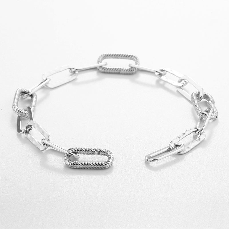 925 Sterling Silver Heavy Long Link Bracelet