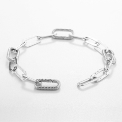 925 Sterling Silver Heavy Long Link Bracelet