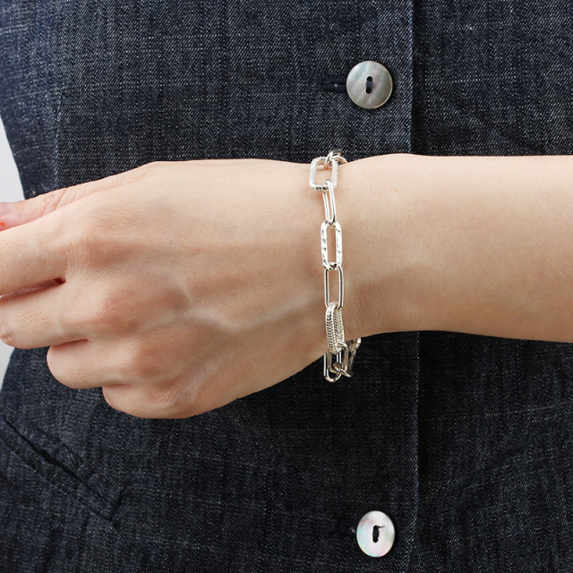 925 Sterling Silver Heavy Long Link Bracelet