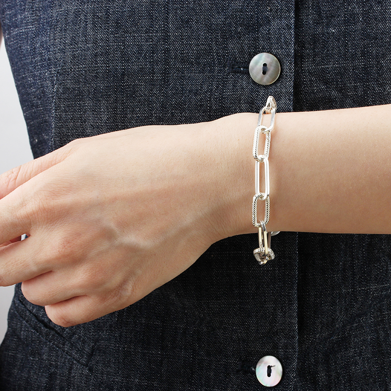 925 Sterling Silver Heavy Long Link Bracelet