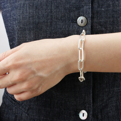 925 Sterling Silver Heavy Long Link Bracelet