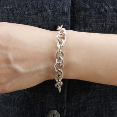 925 Sterling Silver Heavy Round Link Bracelet
