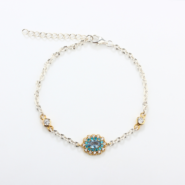 925 Sterling Silver Two Colour Plating Bracelet