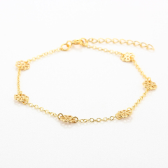 925 Sterling Silver Fancy Flower Bracelet