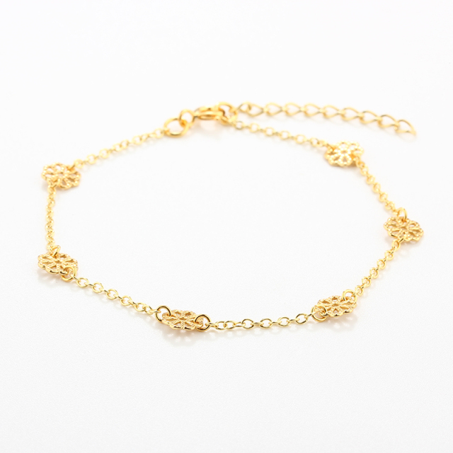 925 Sterling Silver Fancy Flower Bracelet