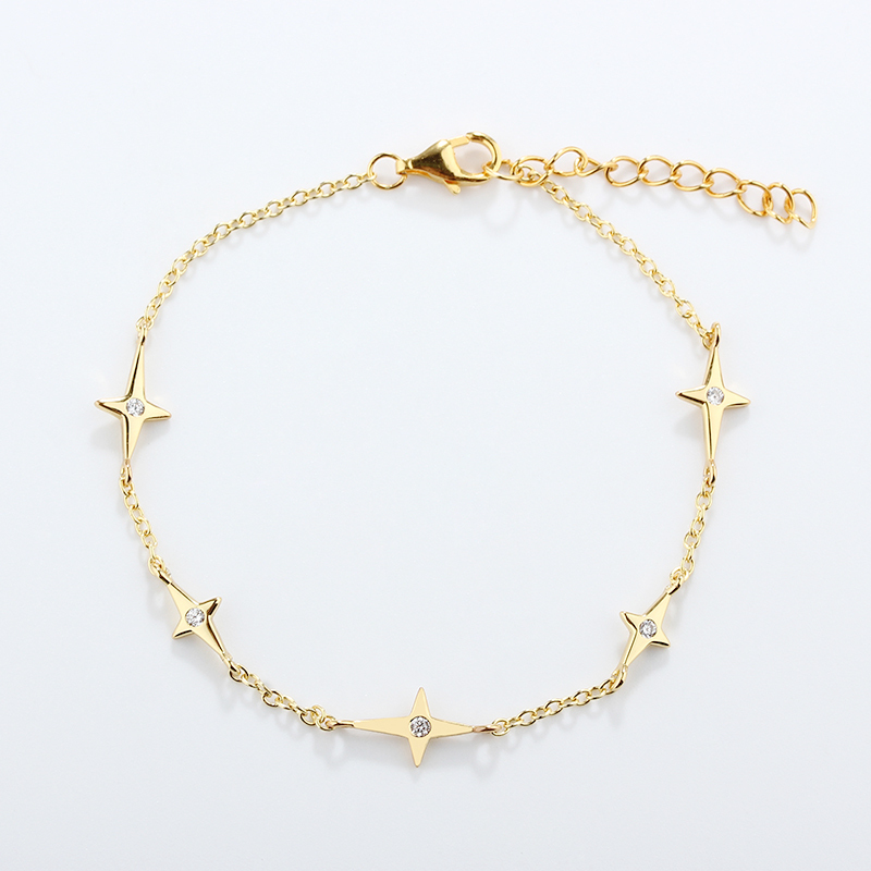 925 Silver Fancy Star Bracelet