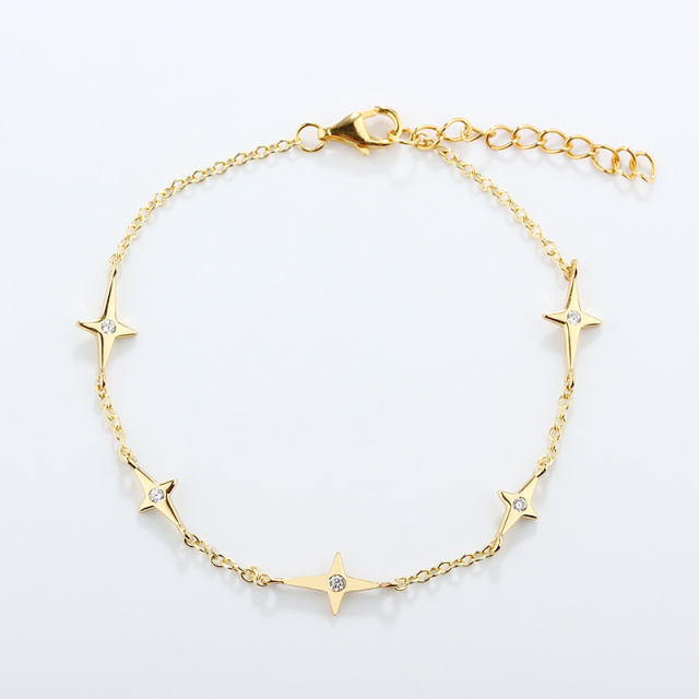 925 Silver Fancy Star Bracelet