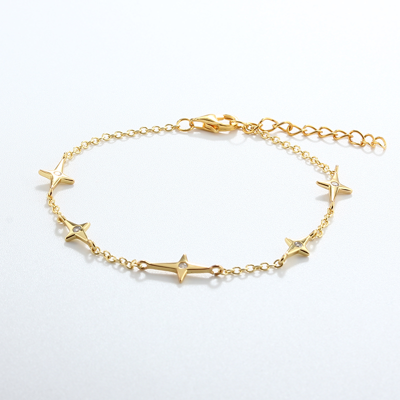 925 Silver Fancy Star Bracelet
