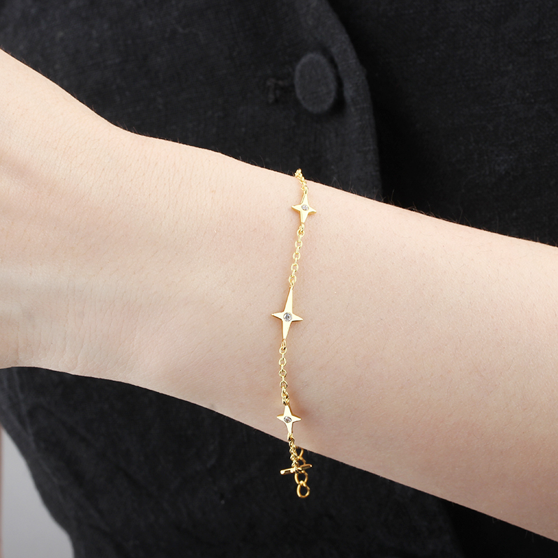 925 Silver Fancy Star Bracelet