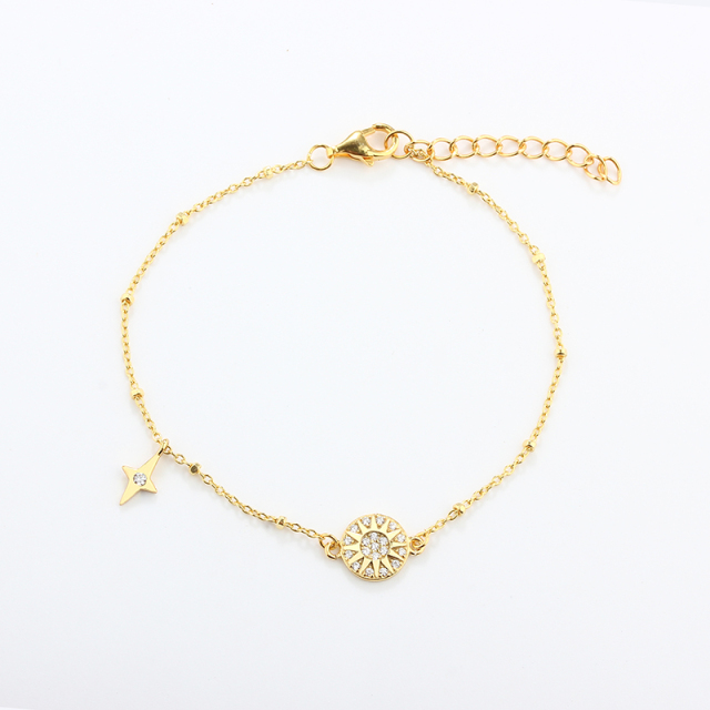 925 Sterling Silver Star and Sun Bracelet