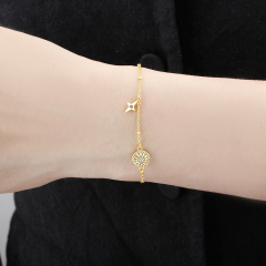 925 Sterling Silver Star and Sun Bracelet